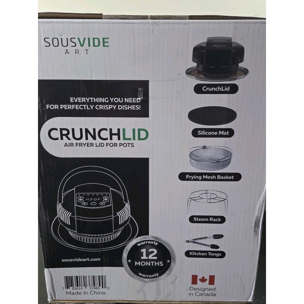 NIB Air Fryer SousVide Art "Crunch Lid"  Air Fryer Lid For Pressure‎ Cookers